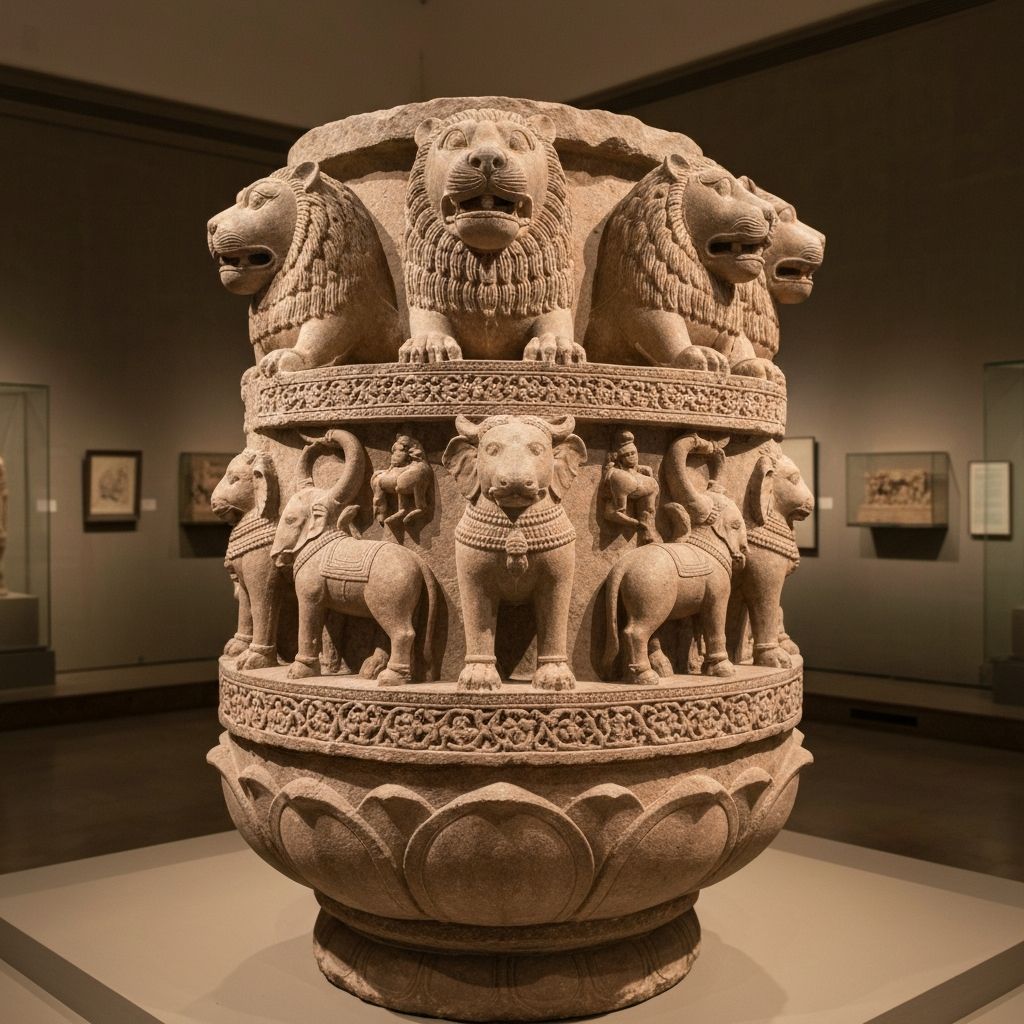 The Lion Capital of Ashoka at Sarnath - now the national emblem of India