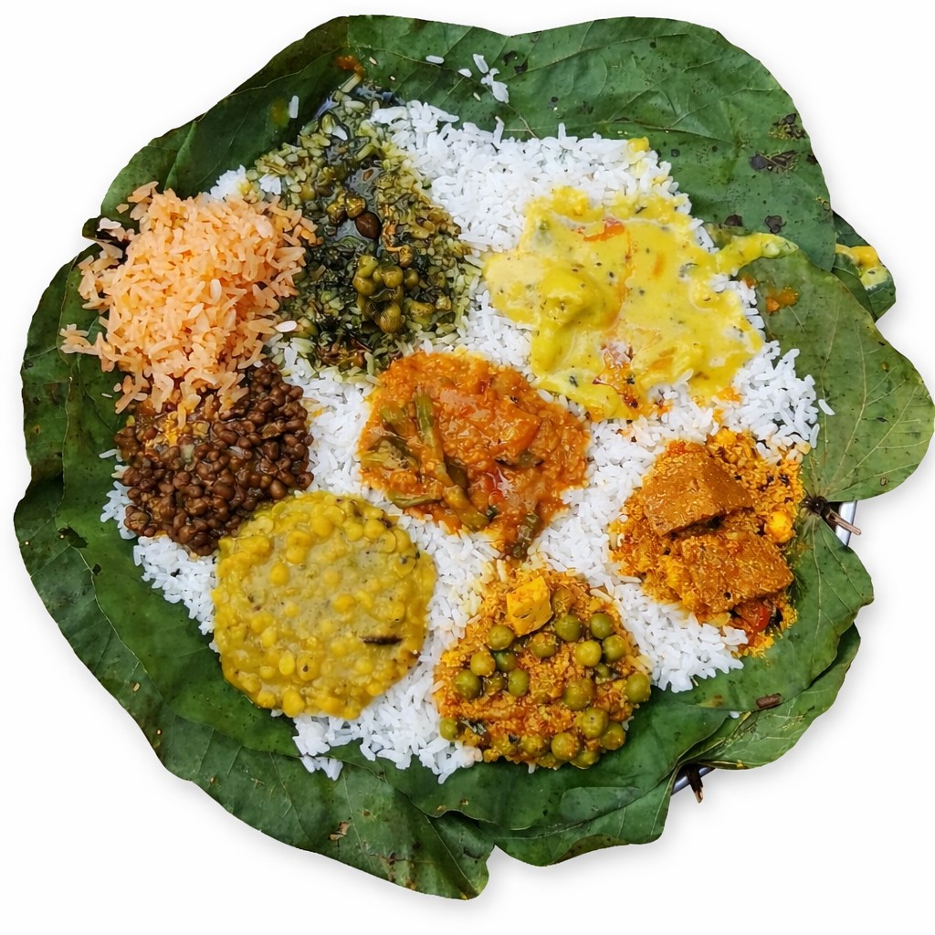 The traditional Kangri Dham spread
