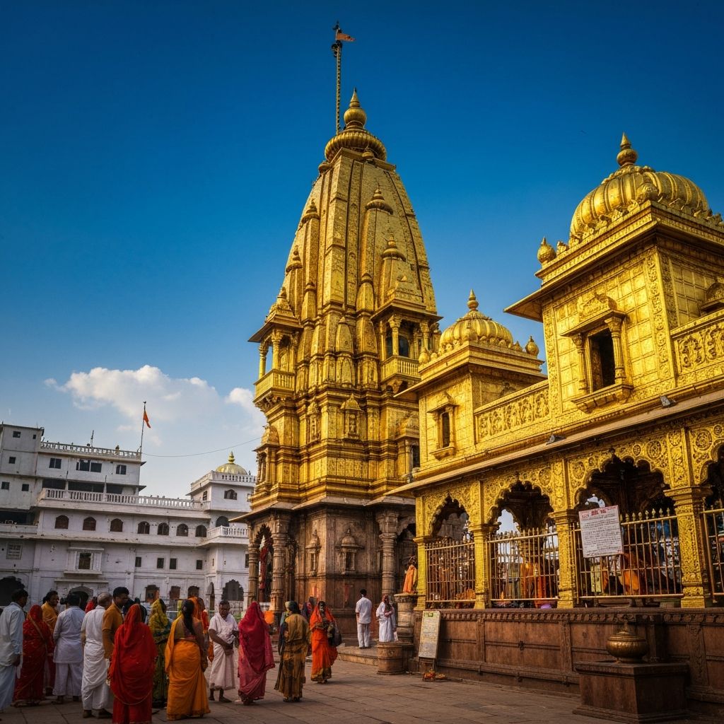 The golden spire of Kashi Vishwanath Temple